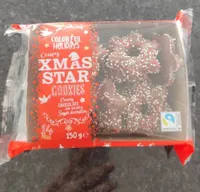 Xmas star cookies creamy chocolate
