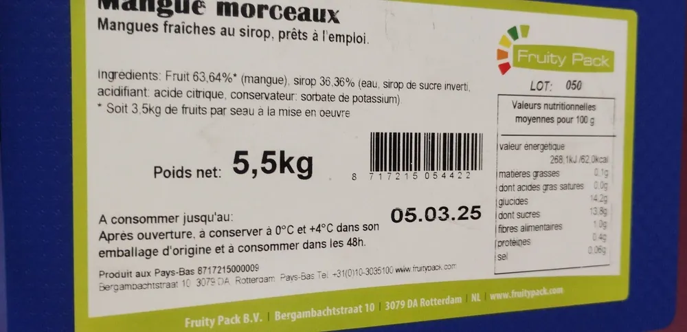 Mangue au sirop