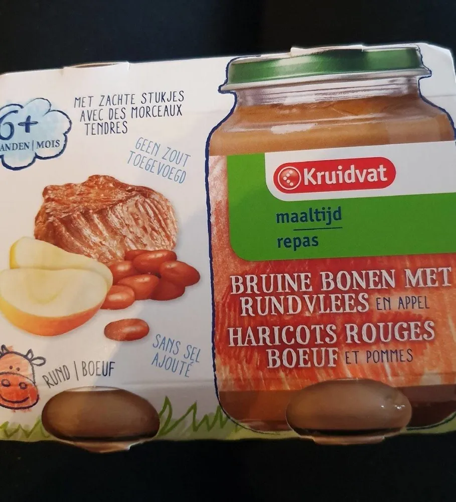 Kruidvat repas haricot rouges bœuf et pommes