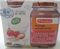 Bouchées De Fruit Bio Fraise Avec Yaourt Et Muesli