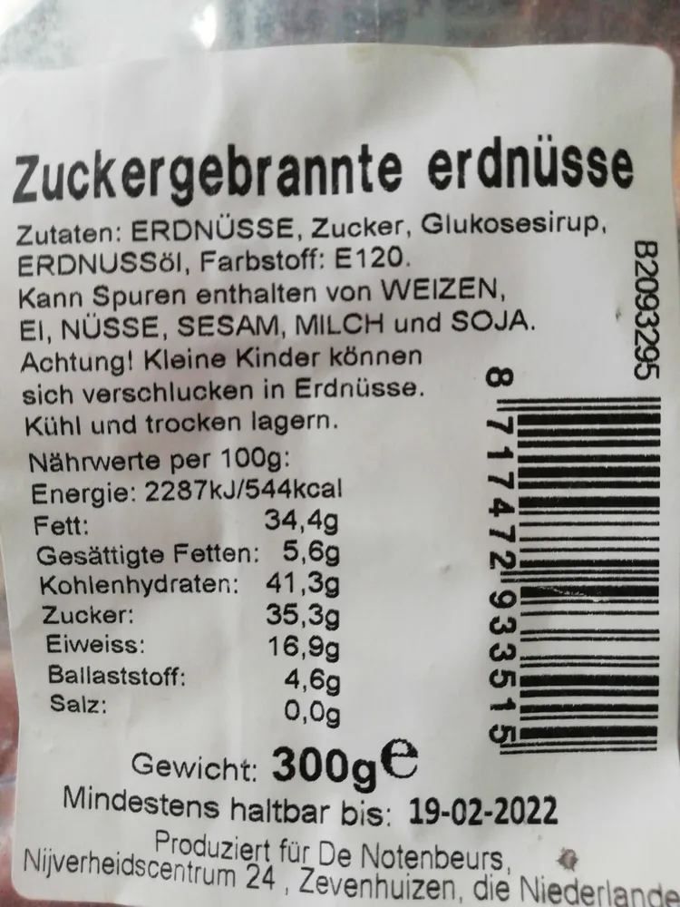 Zuckergebrannte Erdnüsse