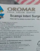 Scampi interi surgelati