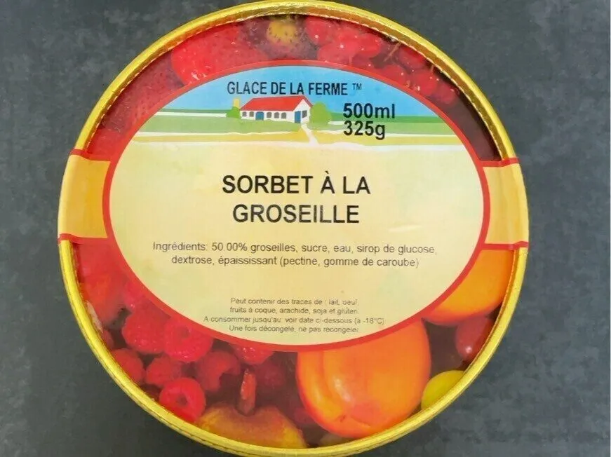 Sorbet à la groseille - Glace de la Ferme