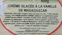 Glace à la vanille de madagascar
