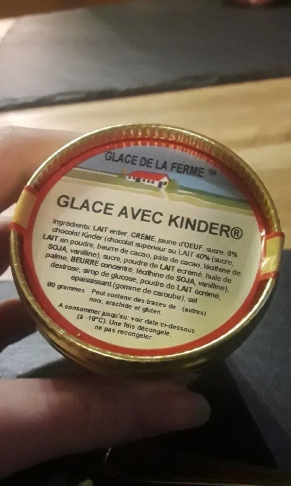 Glace avec kinder