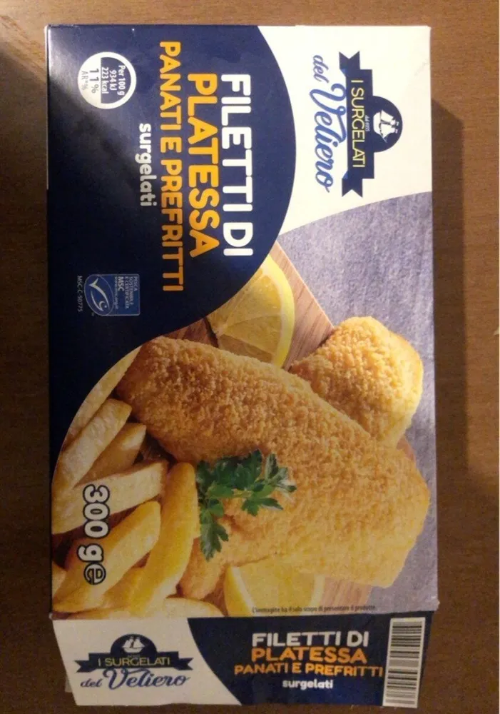 Filetti di platessa panati e prefritti