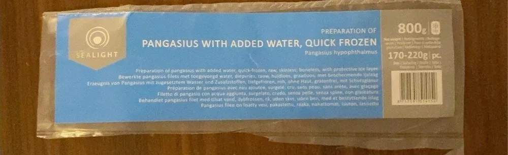 Pangasius with water