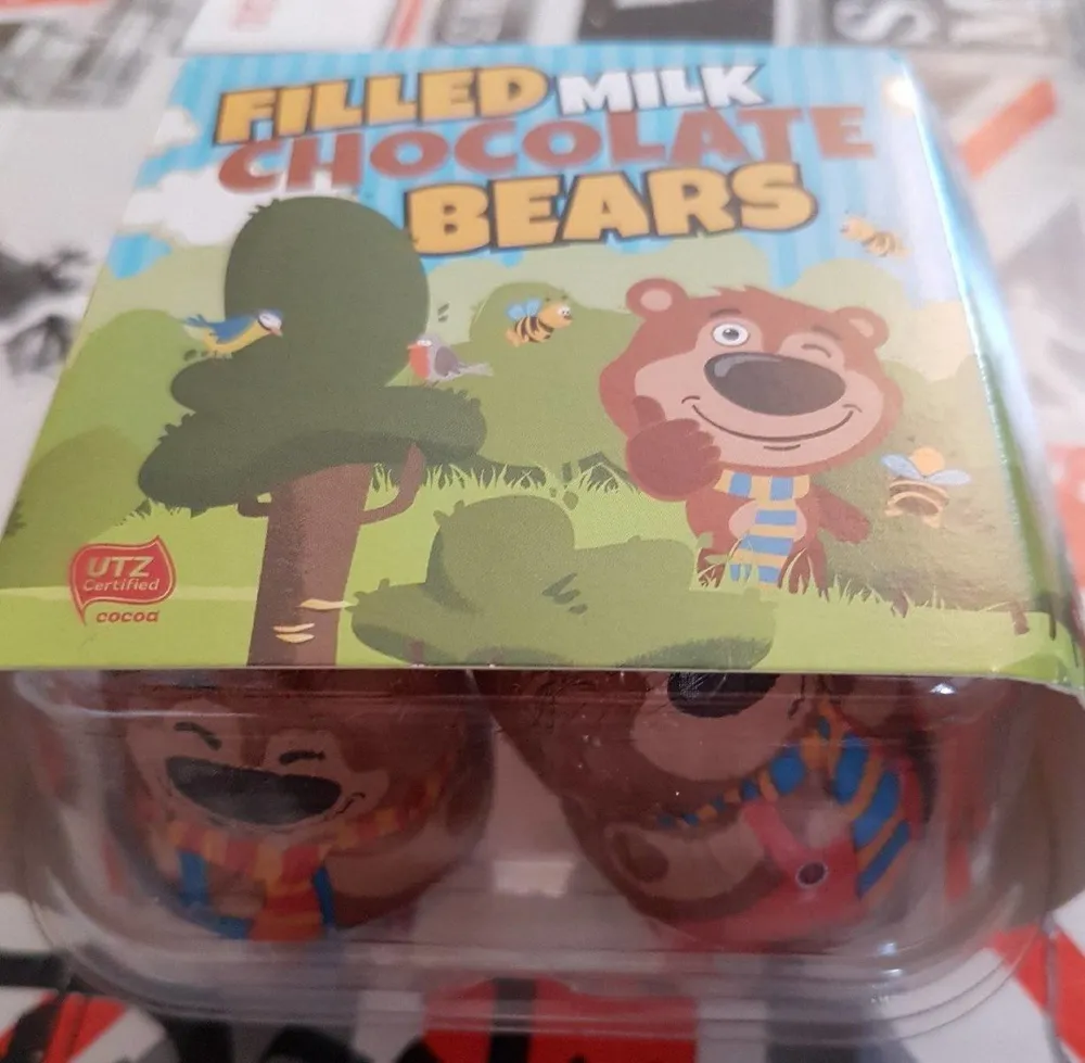 Filled milk chocolate bears