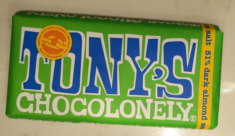 Dark chocolate with almond pieces and sea salt