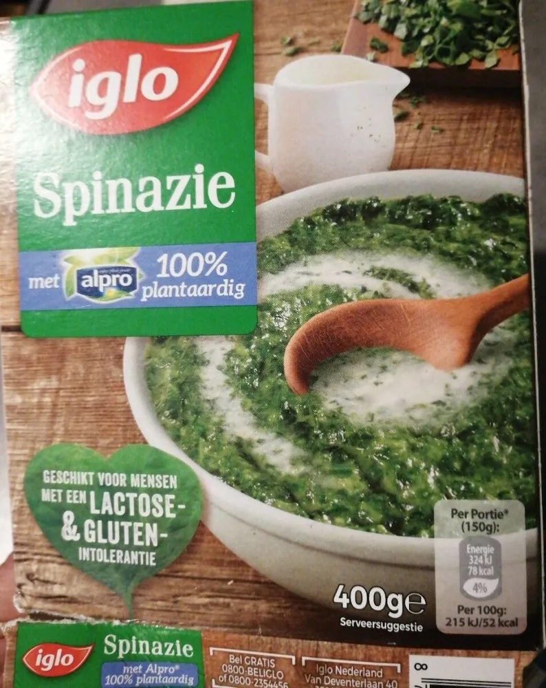 Iglo spinazie met alpro