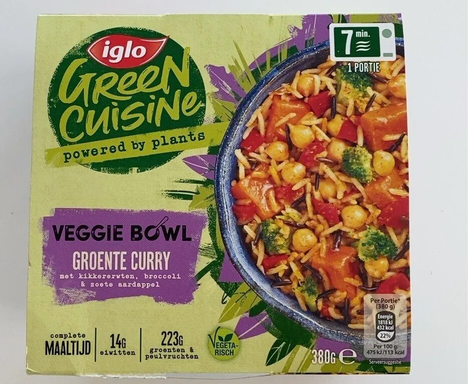 Veggie bowl groente curry