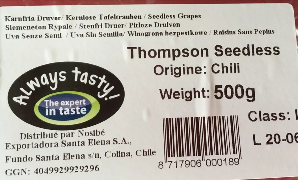 Raisin blanc 500 grammes