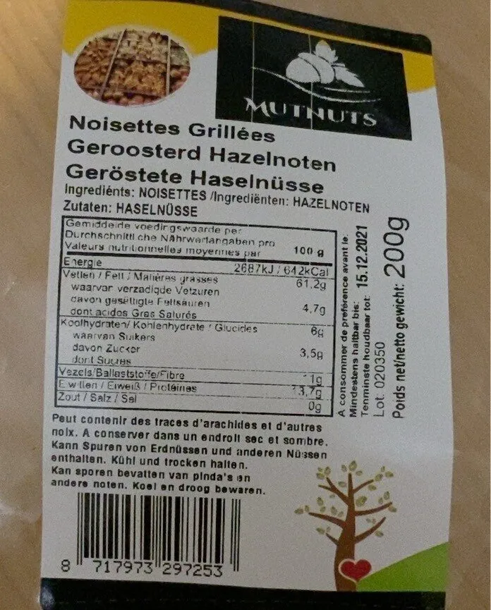 Noisettes grillees