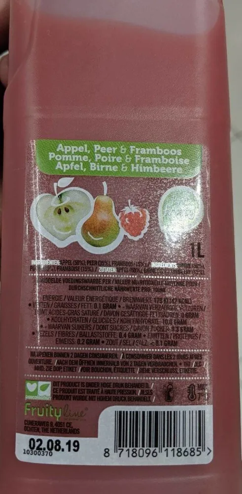 Jus de Pomme, poire et framboise