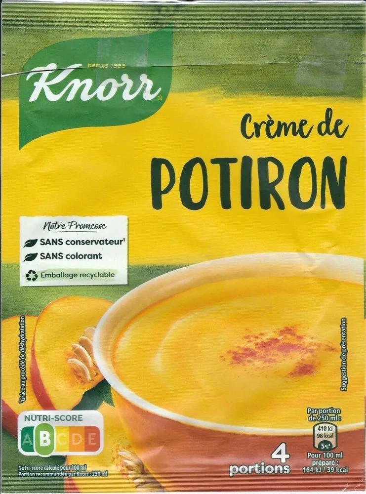 Knorr Soupe Crème de Potiron 100g 3 Portions