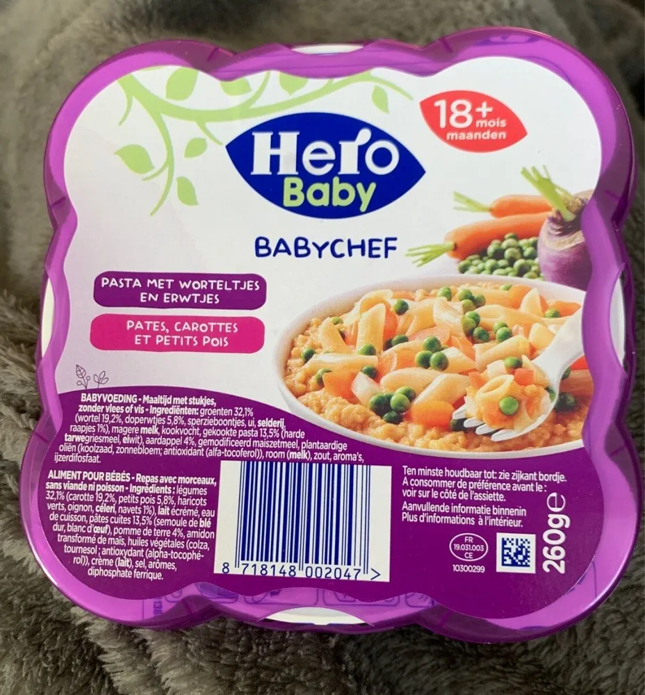 Babychef pates carottes et petits pois