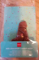 Lettre en chocolat au lait aux confettis