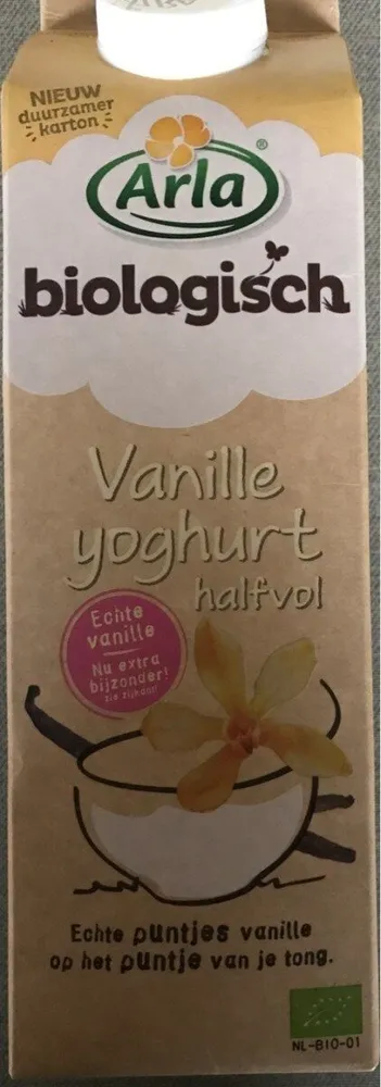 Biologische vanille yoghurt halfvol
