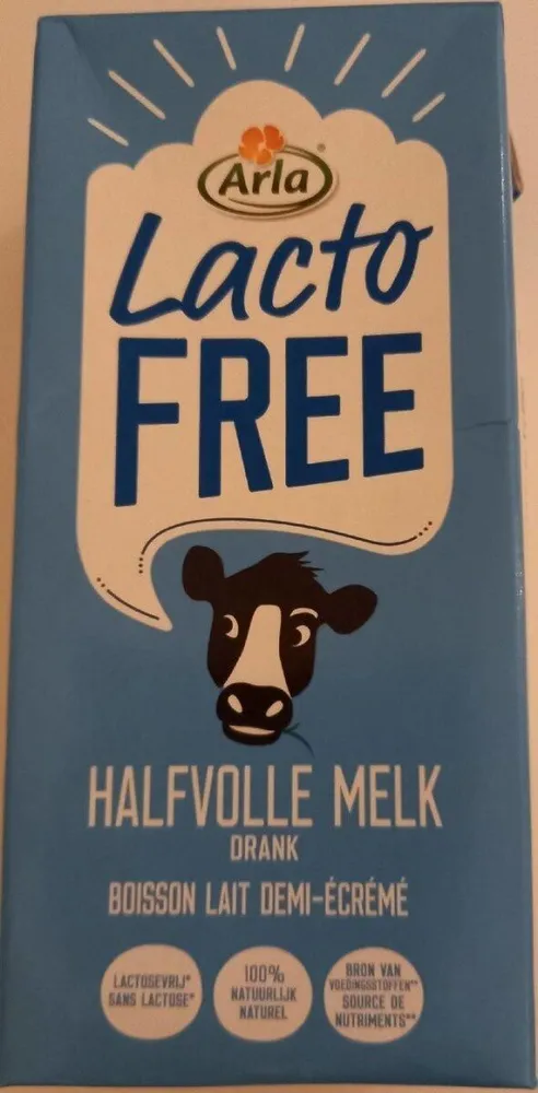 Boisson lait demi-écrémé sans lactose, uht