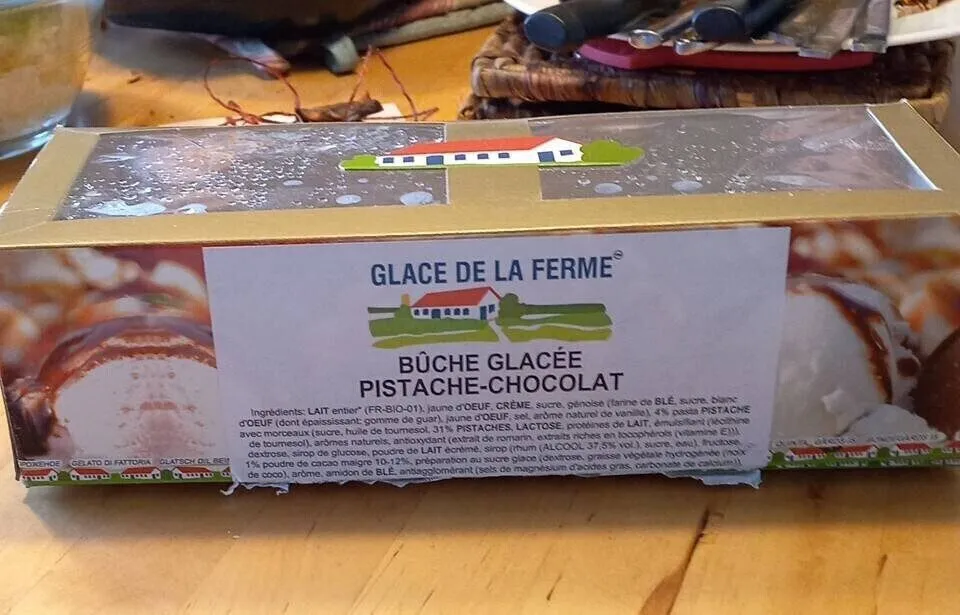 Bûche glacée pistache-chocolat