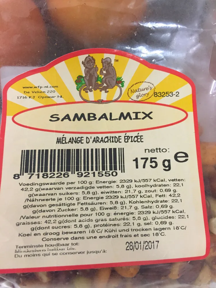 Mélange d'arachides épicées