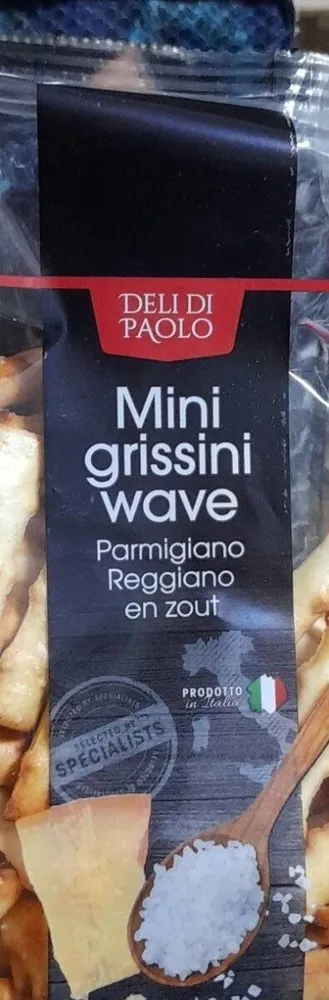 Mini grissini wave parmiggiano Regían en zout