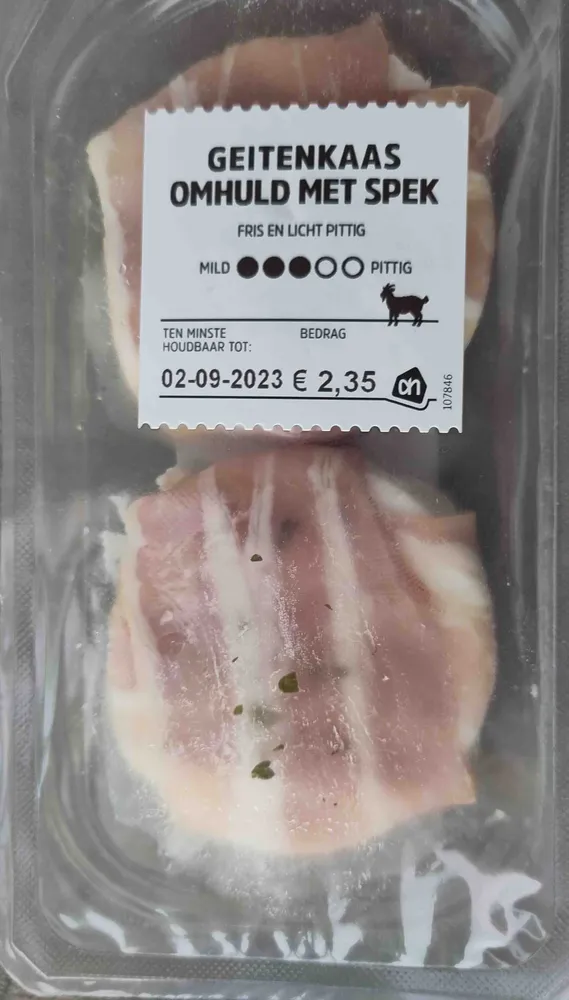 Geitenkaas omhuld met spek