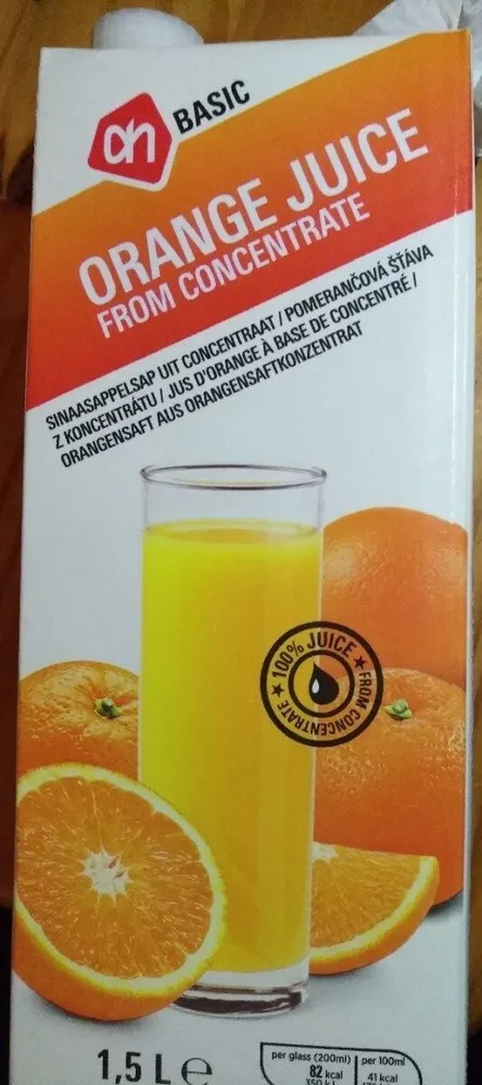 Orange juice from concentrate