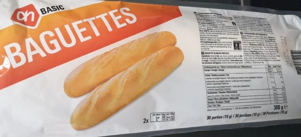 Baguettes blanche précuite