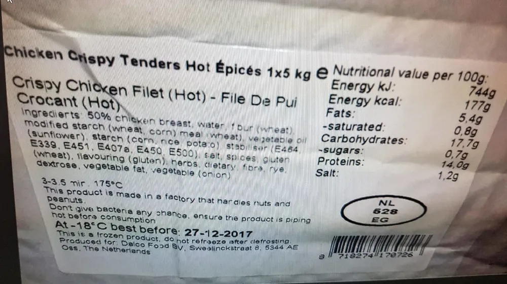 Chicken crispy tenders hot épicés
