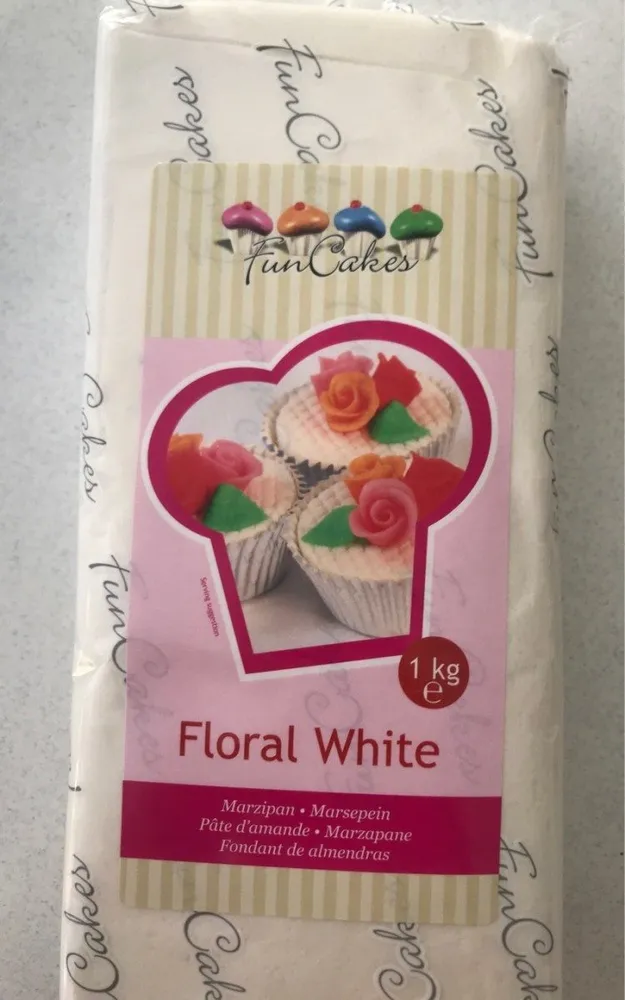 Floral white marzipan