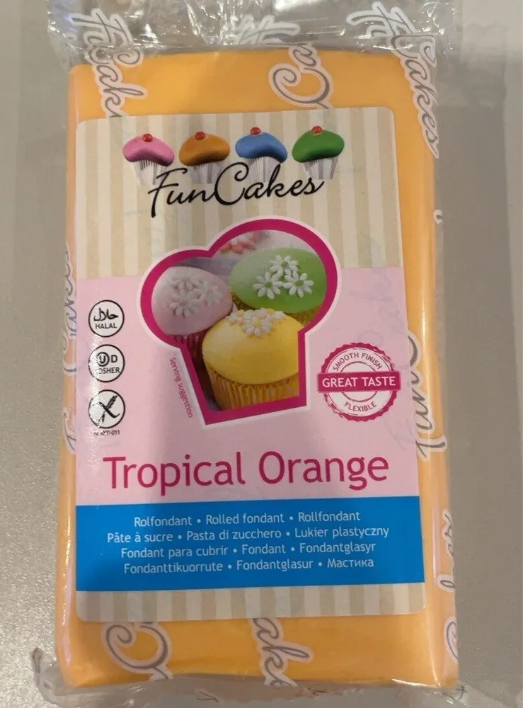 Pâte à Sucre - Orange Tropicale - 250G - Funcakes