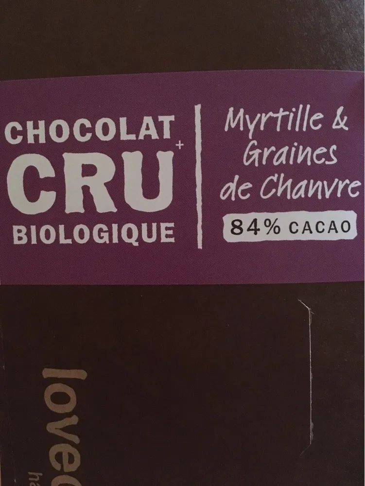 Chocolat 84% Myrtille Chanvre