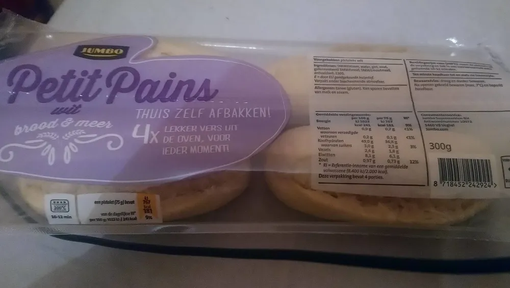 Voorgebakken pistolets wit