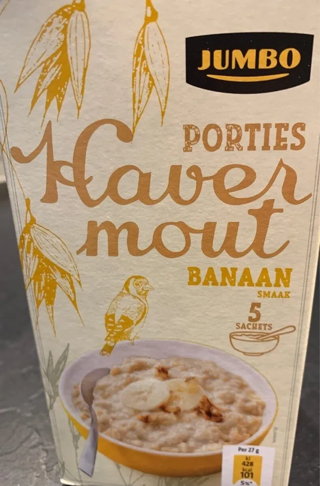 Porties havermout banaan smaak