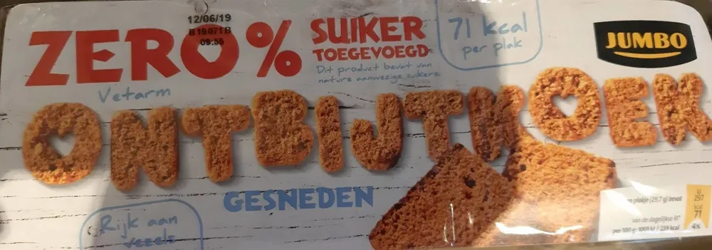 Ontbijtkoek zero% suiker toegevoegd