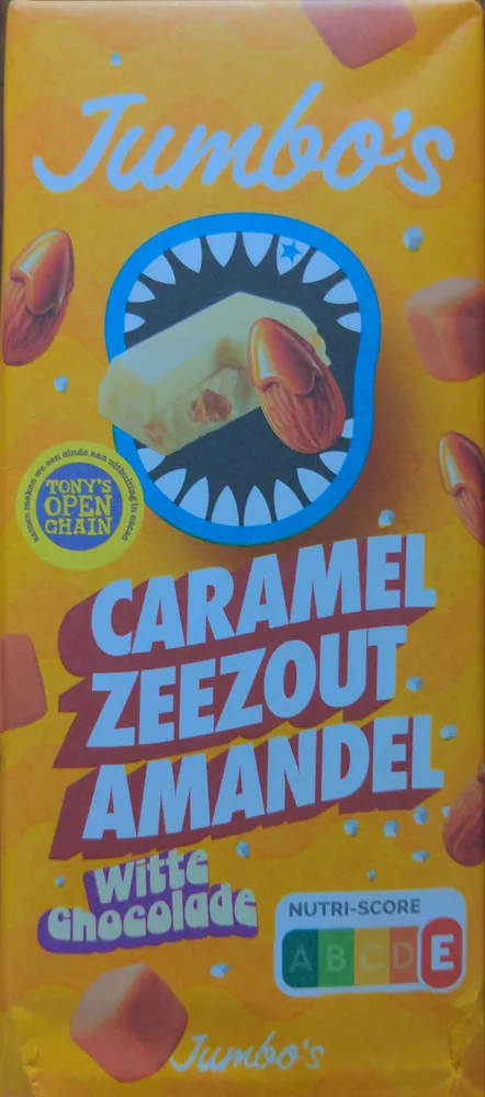 Jumbo's Witte Chocolade Caramel Zeezout Amandel 140 g