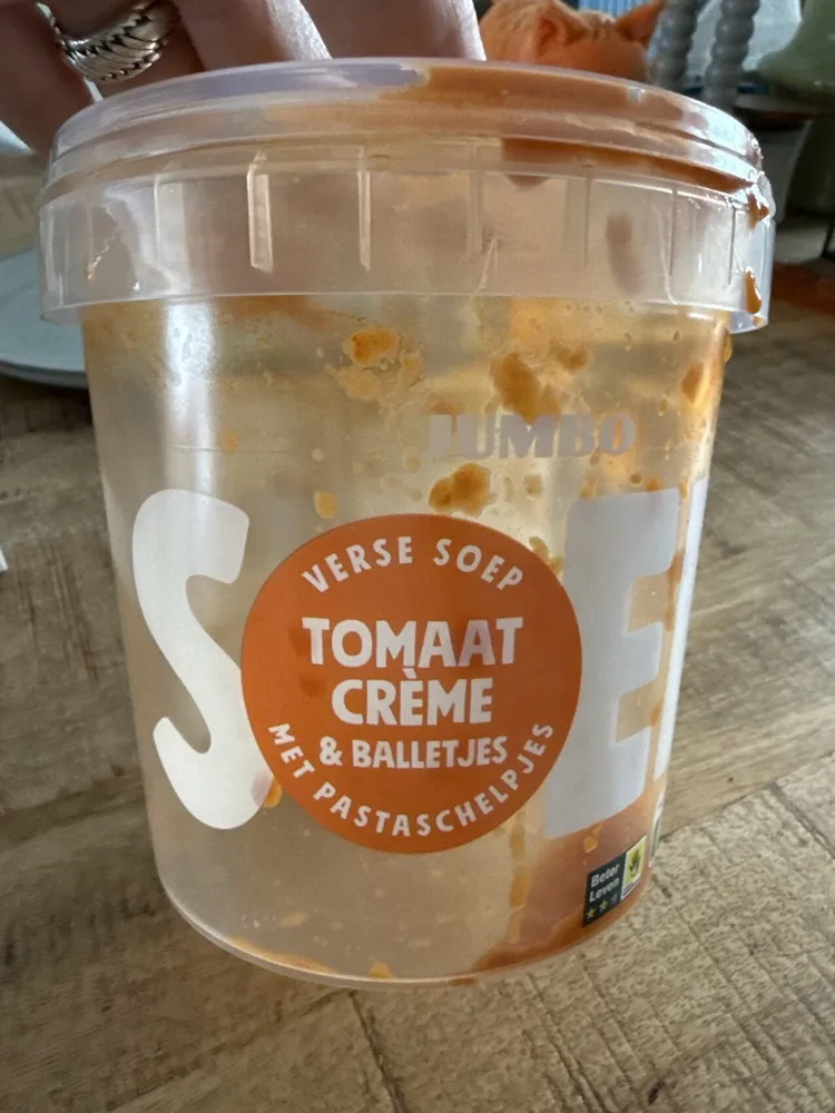 Verse soep Tomaat Crème met pastaschelpjes