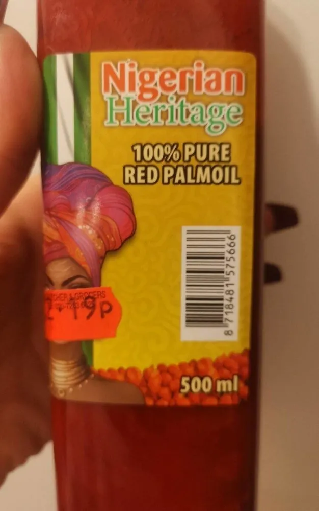 100% purebred palm oil