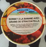 Sorbet à la banane avec grains de stracciatella