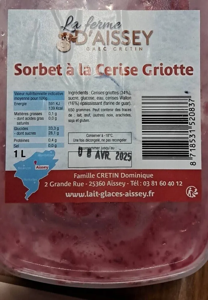 Sorbet à la cerise griotte