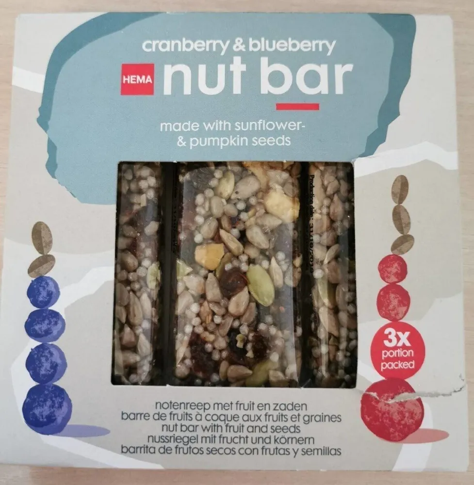 Cranberry & blueberry nut bar