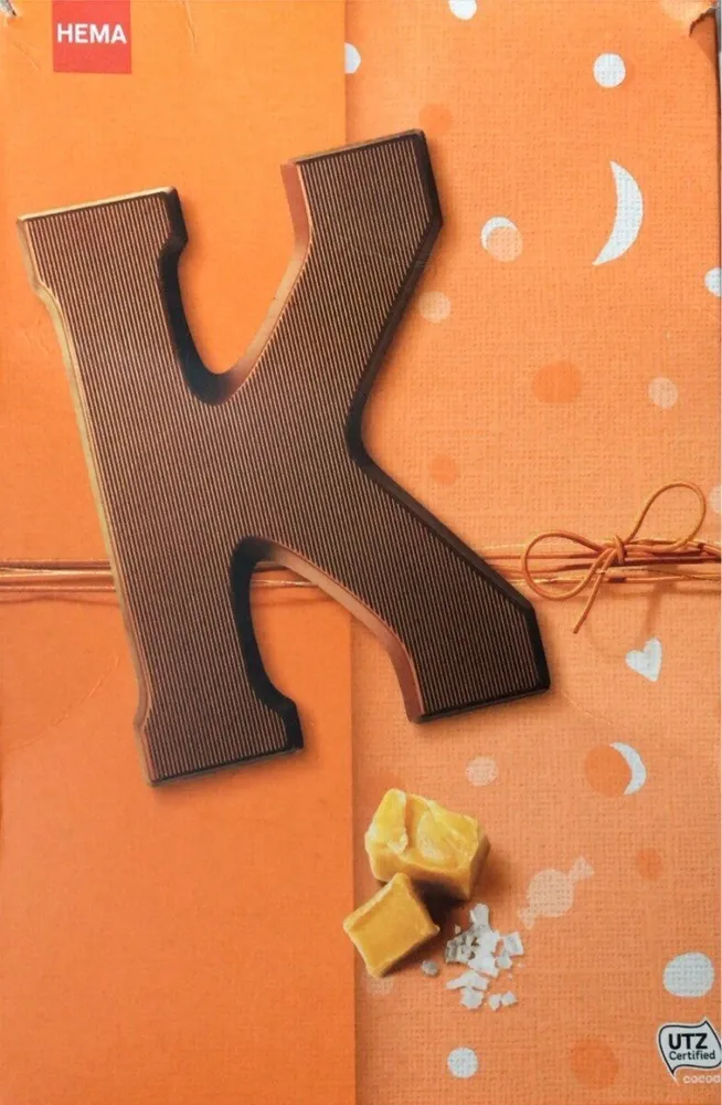Letra chocolate,caramelo y sal marina