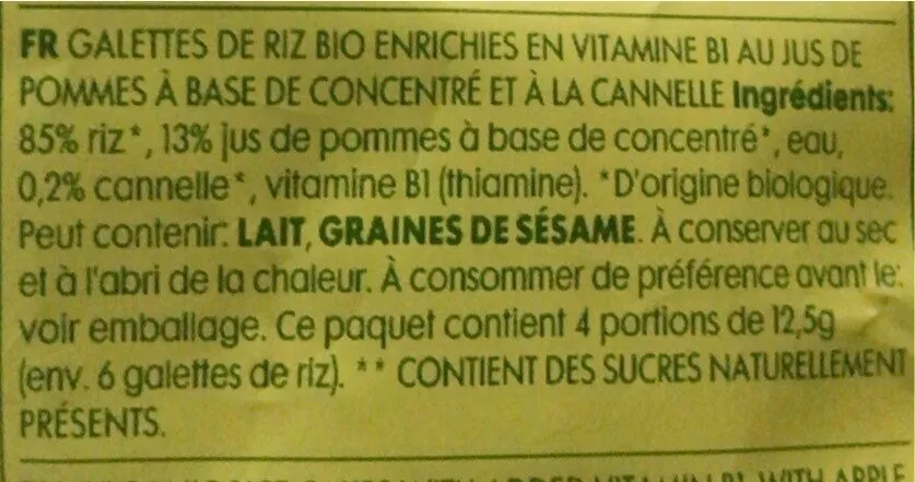 Organic rice cakes