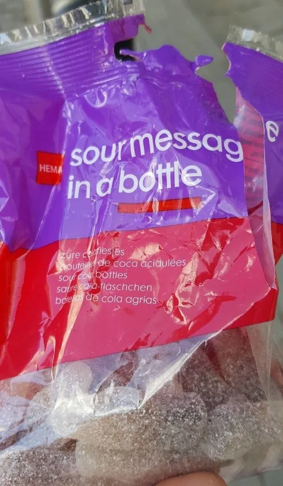 Sour message in bottle COCA