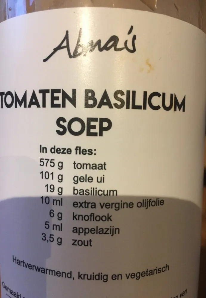Soupe tomate basilic