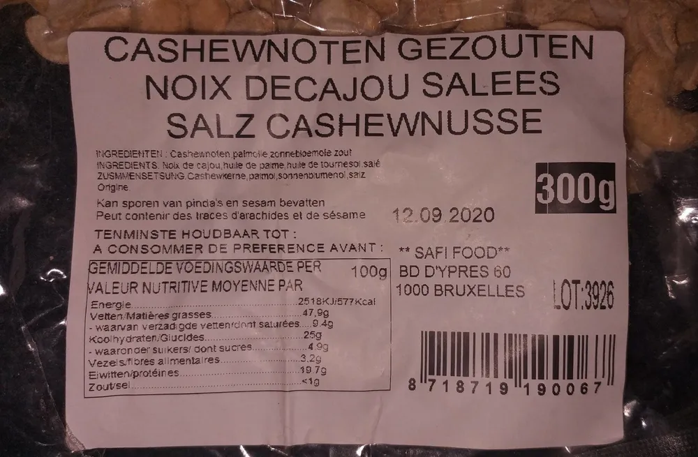 Noix de cajou salée
