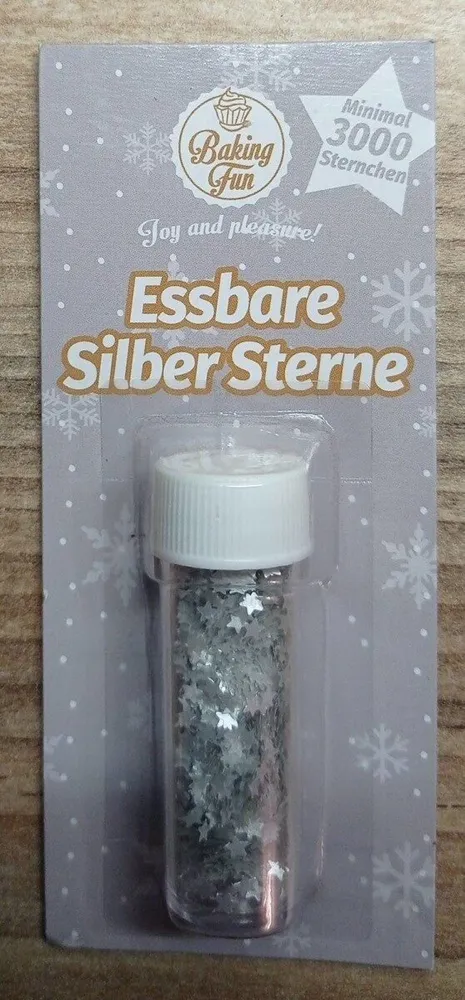 Essbare silberne Sterne
