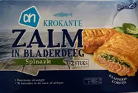 Krokante zalm in bladerdeeg spinazie