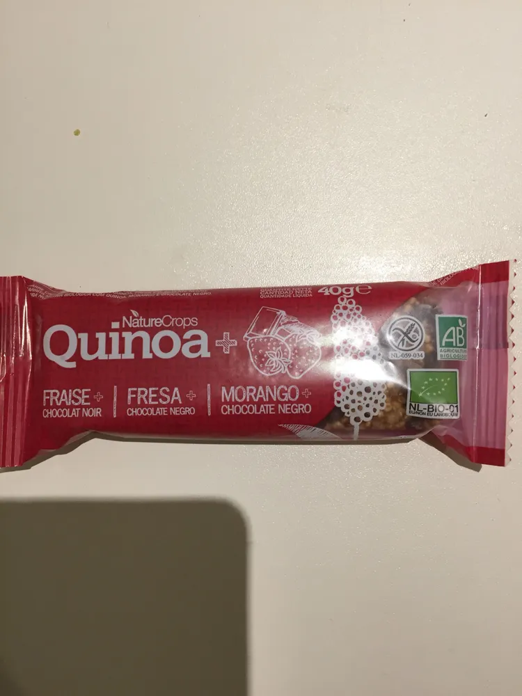 Barre Quinoa Fraise Et Chocolat Noir Bio - 40 G - NatureCrops